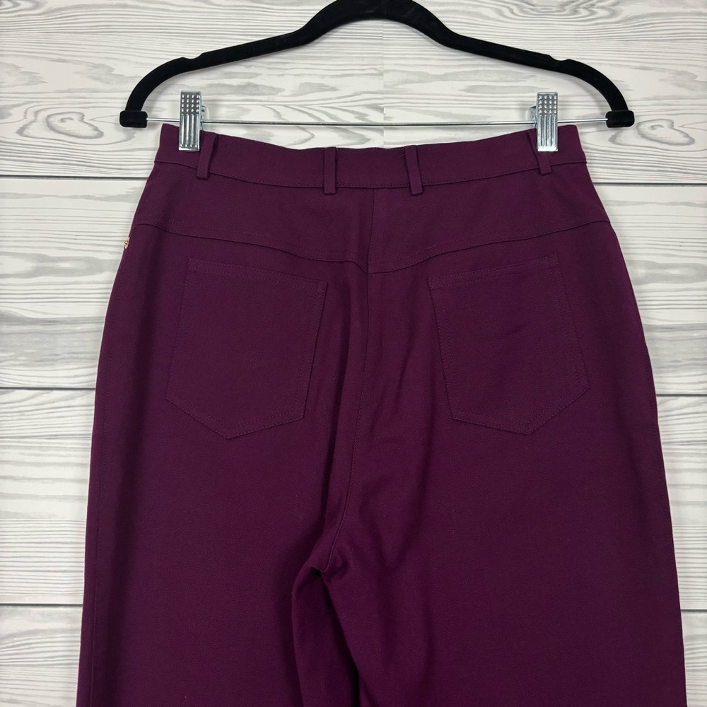 St. John Sport Essentials Mulberry Wine Colored Straight Leg Dress Pants Size 4 - Picture 7 of 9